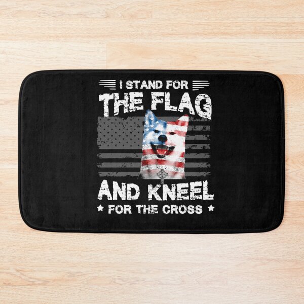 Item preview, Shiba Inu Dog Stand For The Flag Kneel For Fallen T-Shirt designed and sold by EagmianPheolea.