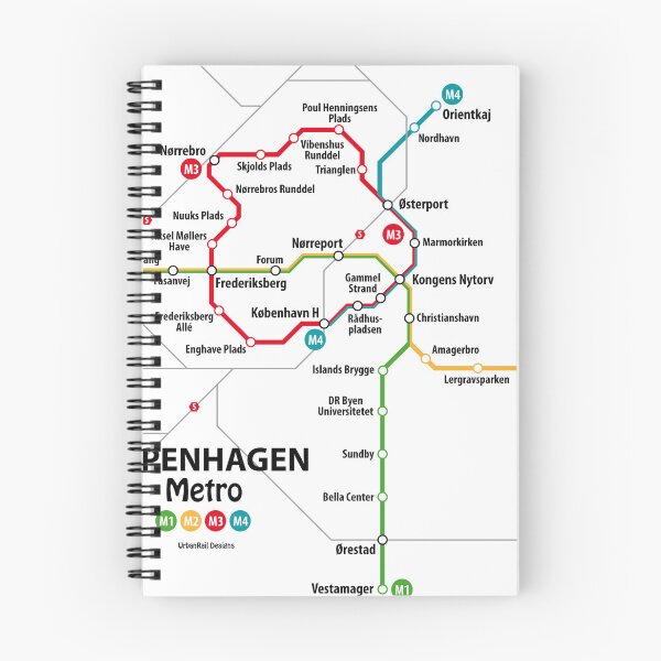 Artikelvorschau, U-Bahn-Karte KOPENHAGEN entworfen und verkauft von UrbanRail.