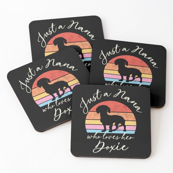 Item preview, Just a Nana who loves her Doxie - retro sunset designed and sold by Line2Rhyme.