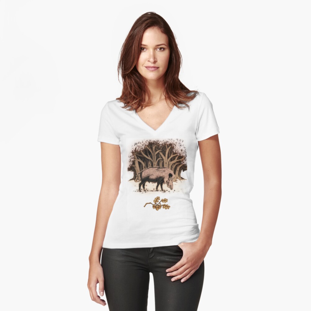 Item preview, Fitted V-Neck T-Shirt designed and sold by tommek.