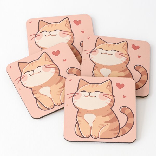Item preview, kawaii cute orange tabby cat loves you designed and sold by EmeraldeaArt.
