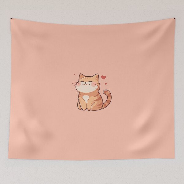 Item preview, kawaii cute orange tabby cat loves you designed and sold by EmeraldeaArt.