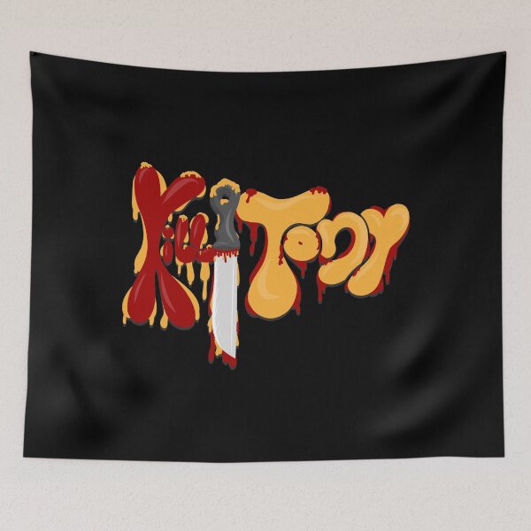Item preview, Kill Tony Bubble Logo With a Knife in Red & Yellow Theme (Black) designed and sold by Kill Tony Fan Designs.