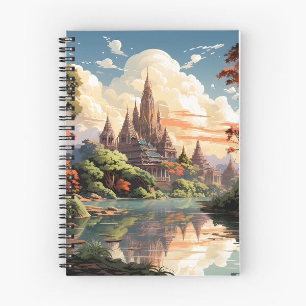 Item preview, A beautiful landscape with a temples and trees designed and sold by Nickyayee.