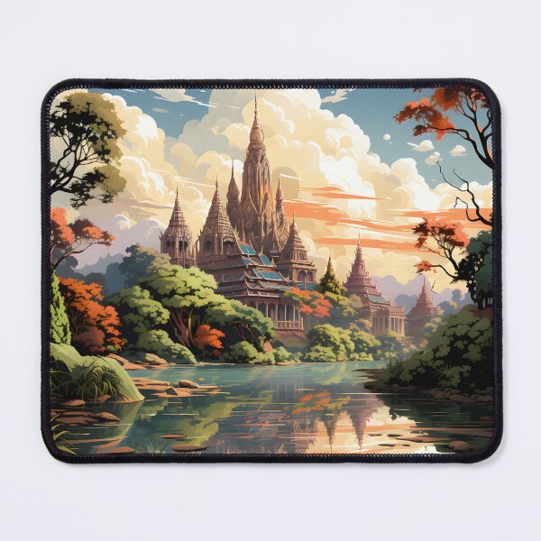 Item preview, A beautiful landscape with a temples and trees designed and sold by Nickyayee.