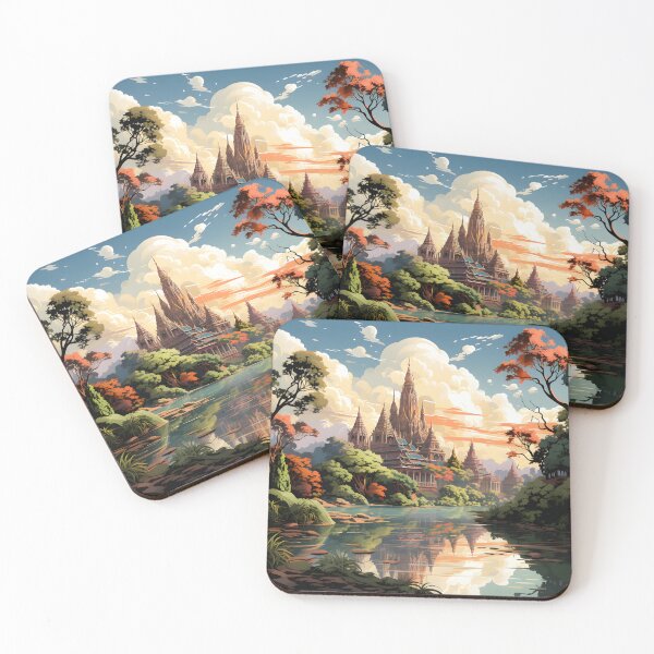 Item preview, A beautiful landscape with a temples and trees designed and sold by Nickyayee.