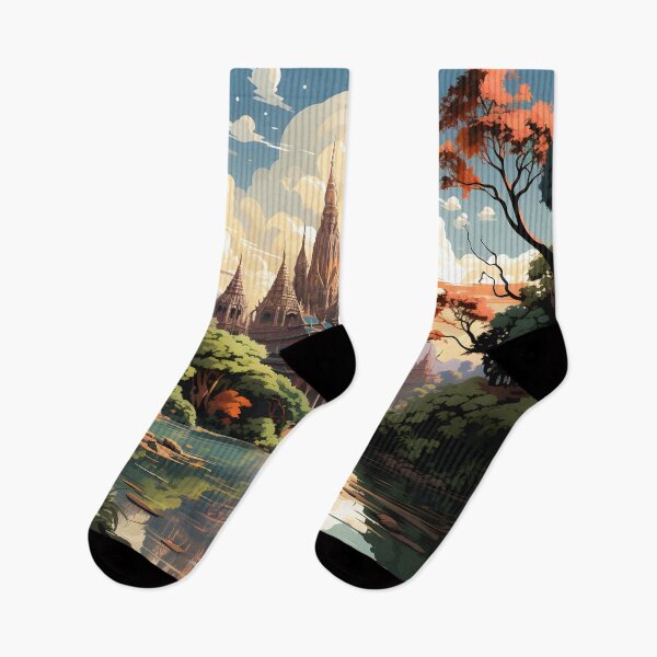 Item preview, A beautiful landscape with a temples and trees designed and sold by Nickyayee.