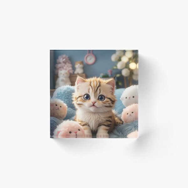 Aperçu de l'œuvre Adorable et charmant : des visages de chaton mignons et potelés avec de grands yeux ronds et de doux sourires créée et vendue par CharmingChic.