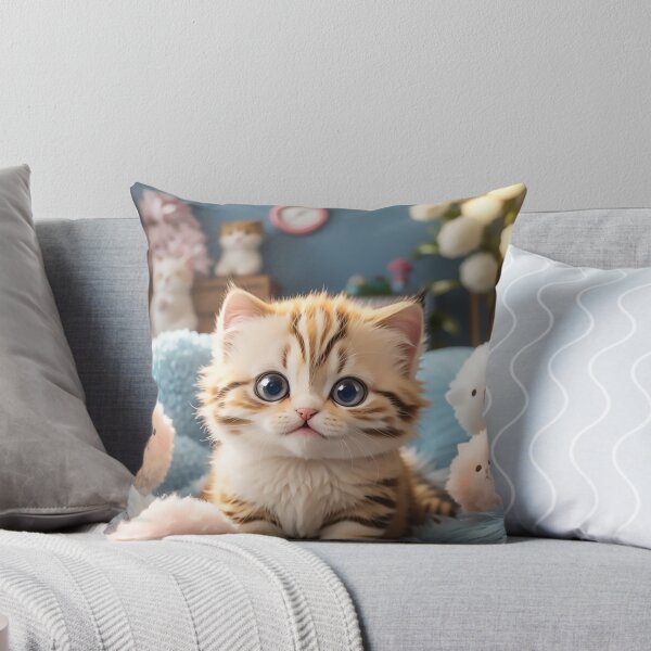 Aperçu de l'œuvre Adorable et charmant : des visages de chaton mignons et potelés avec de grands yeux ronds et de doux sourires créée et vendue par CharmingChic.