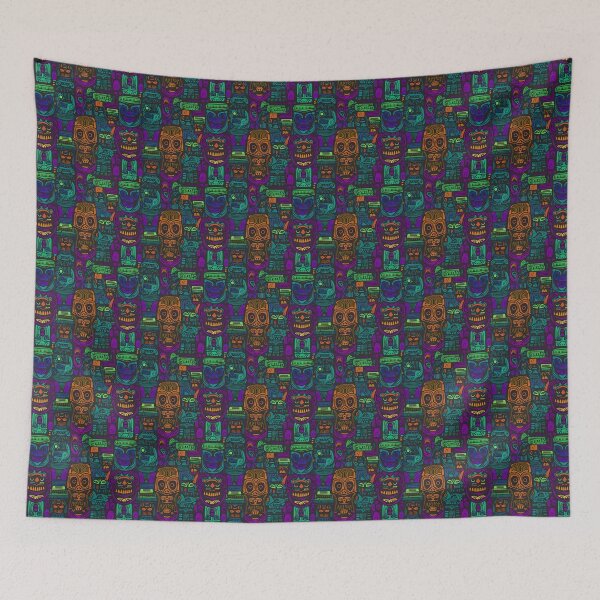 Item preview, Blacklight Abstract Tiki Tile 02 designed and sold by GloriousIdiot.