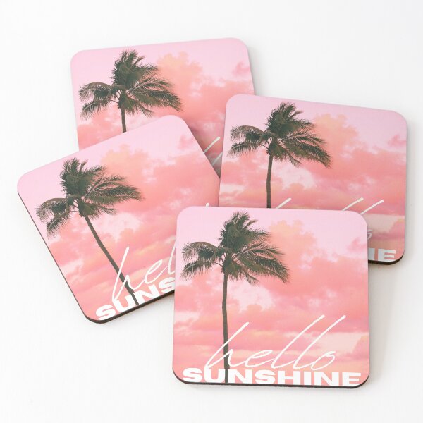 Item preview, hello sunshine pink palmtree designed and sold by artcollectionc.