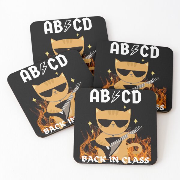 Item preview, ABCD Back in Class Retro Funny Fire Cat Rocks designed and sold by BunBuntheDog-.