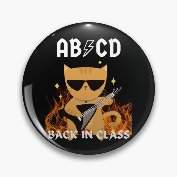 Artikelvorschau, ABCD Back in Class Retro Funny Fire Cat Rocks entworfen und verkauft von BunBuntheDog-.