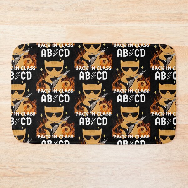 Item preview, ABCD Back in Class Retro Funny Fire Cat Rocks designed and sold by BunBuntheDog-.