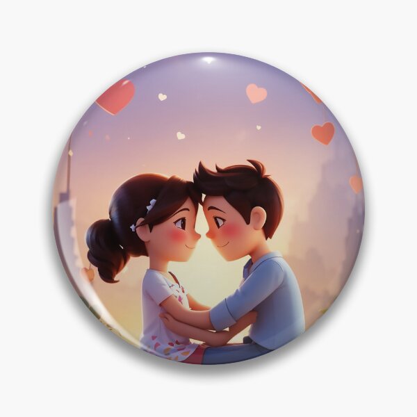Aperçu de l'œuvre Adorables personnages de dessins animés de couples : câlins mignons et romantiques, prise de main et moments créée et vendue par CharmingChic.