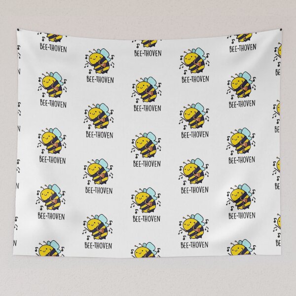 Item preview, Bee-thoven Funny Music Bee Puns  designed and sold by punnybone.
