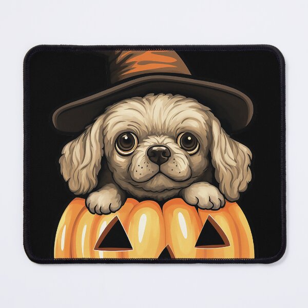Item preview, Spooky Halloween Poodle Puppy Cute Pumpkin Witch  designed and sold by VermintStudio.