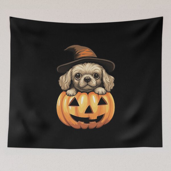 Item preview, Spooky Halloween Poodle Puppy Cute Pumpkin Witch  designed and sold by VermintStudio.