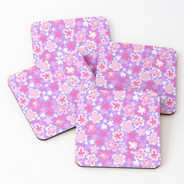 Item preview, barbie lilac purple hot pink big cute florals barbiecore flowers super retro groovy 60s 70s y2k 2000s designed and sold by blomastudios.
