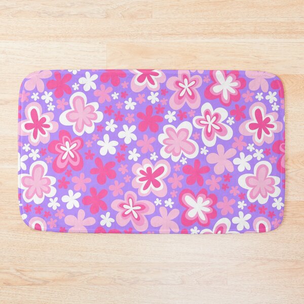 Item preview, barbie lilac purple hot pink big cute florals barbiecore flowers super retro groovy 60s 70s y2k 2000s designed and sold by blomastudios.
