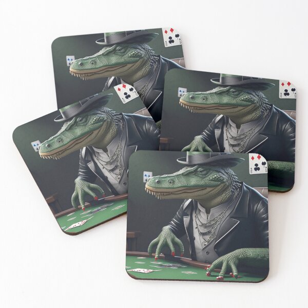 Item preview, Alligator Playing Poker Popart  designed and sold by ShopSunday.