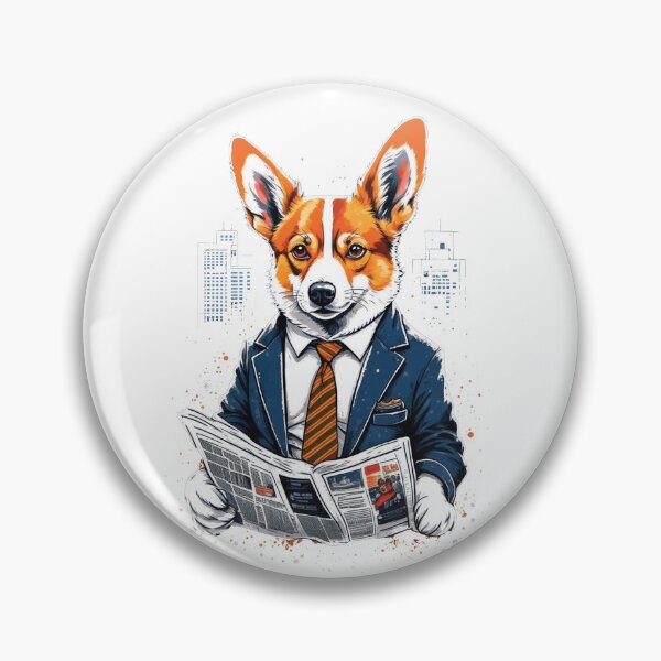 Item preview, Dog Corgi Reads Newspaper designed and sold by NewStyle44.