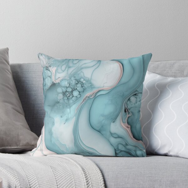 Item preview, Ozeanwellen-eklektische eisblaue abstrakte Tintenkunst designed and sold by artsandsoul.