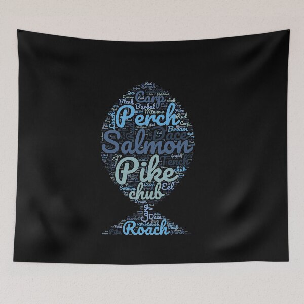 Item preview, A fish shape word cloud for a fisherman designed and sold by Gerald Waters.
