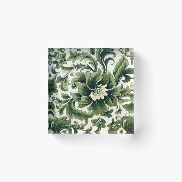 Item preview, Green With White Flowers Pattern designed and sold by HouseOfRosy.