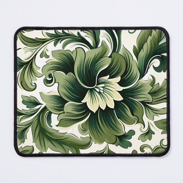 Item preview, Green With White Flowers Pattern designed and sold by HouseOfRosy.