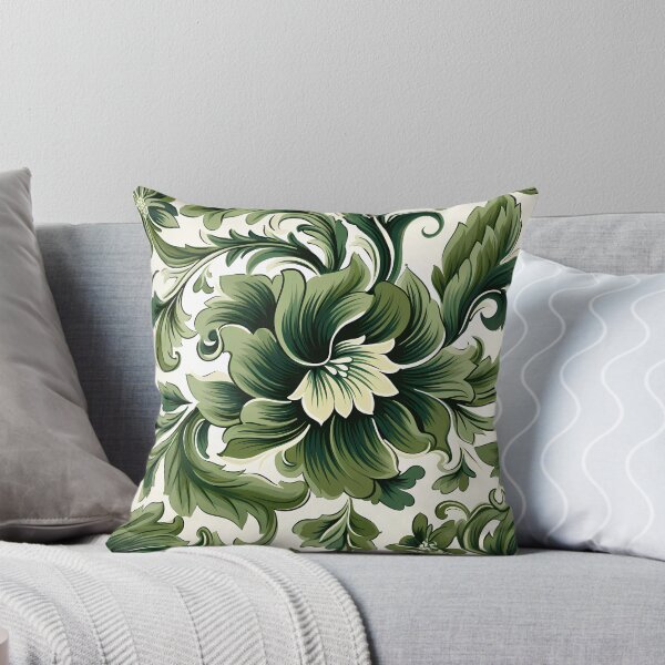 Item preview, Green With White Flowers Pattern designed and sold by HouseOfRosy.