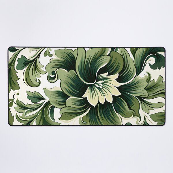 Item preview, Green With White Flowers Pattern designed and sold by HouseOfRosy.