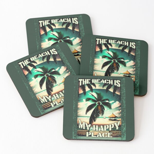 Item preview, The beach is my happy place - Vintage Summer design by CallisC Arts designed and sold by CallisC-Arts.
