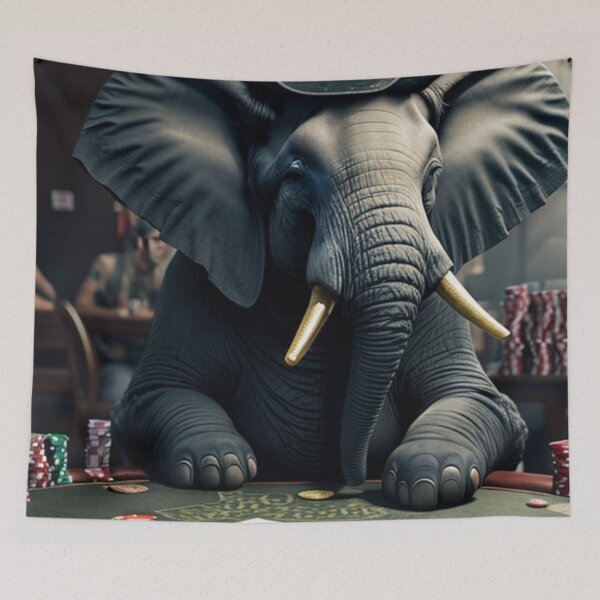 Item preview, Poker Playing Elephant  designed and sold by ShopSunday.