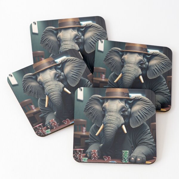 Item preview, Elephant Playing Poker  designed and sold by ShopSunday.