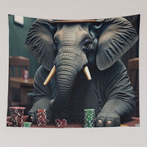 Item preview, Elephant Playing Poker  designed and sold by ShopSunday.