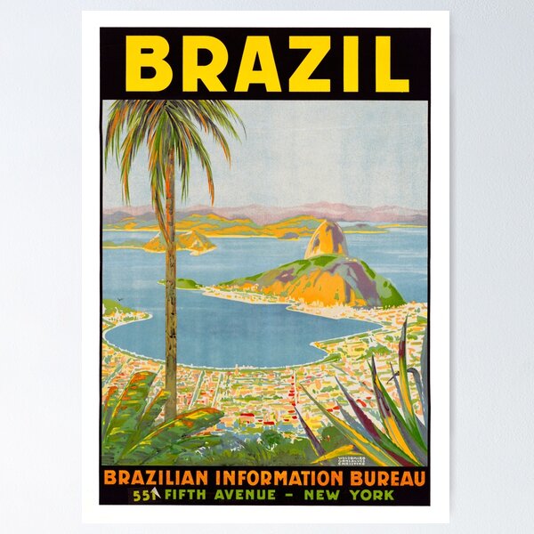Item preview, Brazil vintage travel poster designed and sold by reapolo.