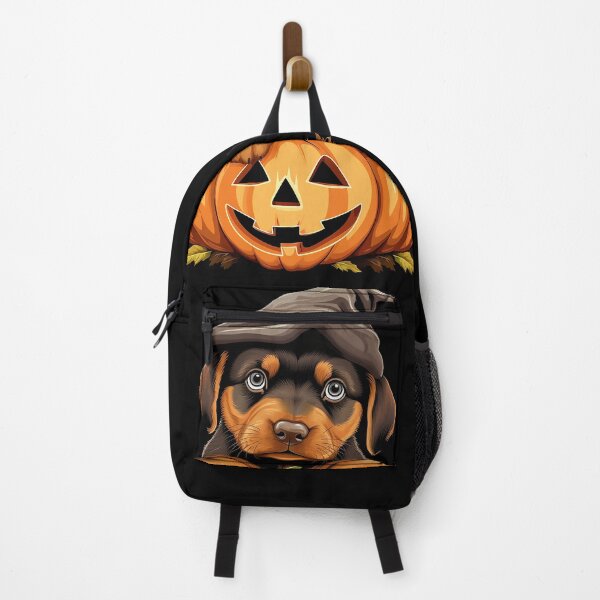 Item preview, Halloween Rottweiler Puppy Spooky Pumpkin Witch Hat Autumn designed and sold by VermintStudio.
