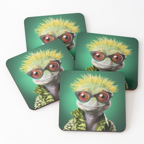Item preview, The gecko in a jacket and sunglasses designed and sold by Andrey Tarakanov.