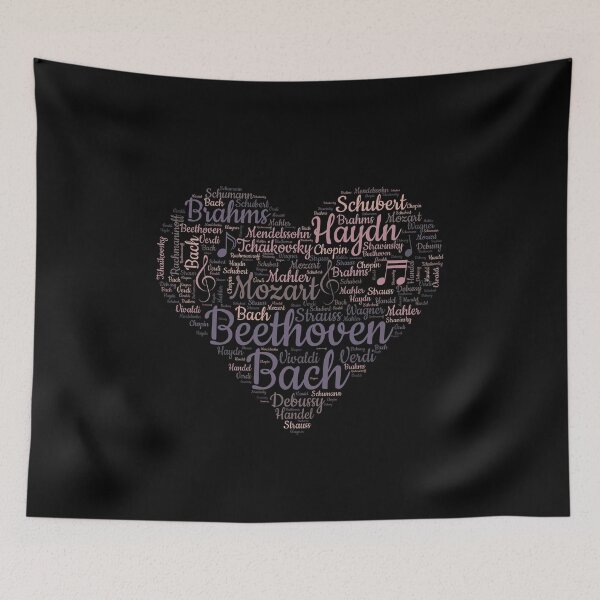 Item preview, A Classical composer word cloud heart designed and sold by Gerald Waters.