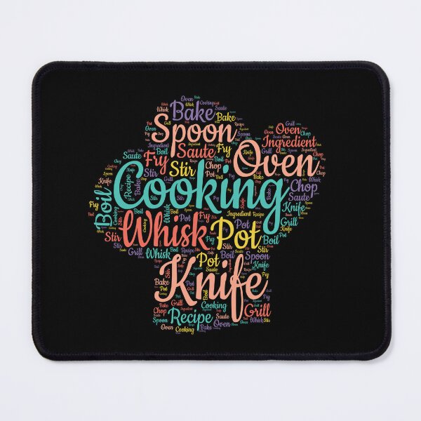 Item preview, A cooking word cloud with related text, typography inside a chefs hat designed and sold by Gerald Waters.