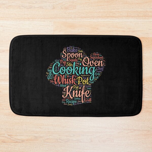 Item preview, A cooking word cloud with related text, typography inside a chefs hat designed and sold by Gerald Waters.