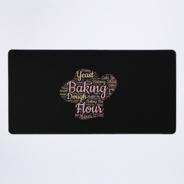 Item preview, A baking word cloud with related text, typography inside a chefs hat designed and sold by Gerald Waters.