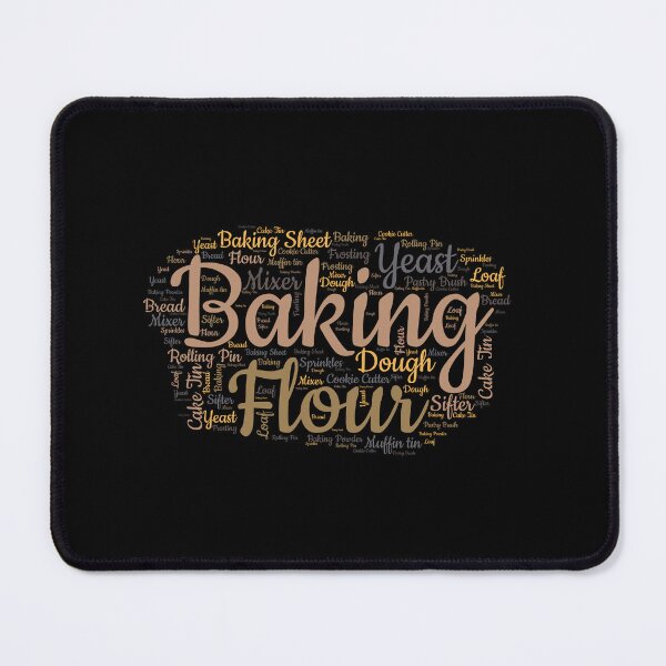 Item preview, A baking word cloud with related text, typography inside a chefs hat designed and sold by Gerald Waters.