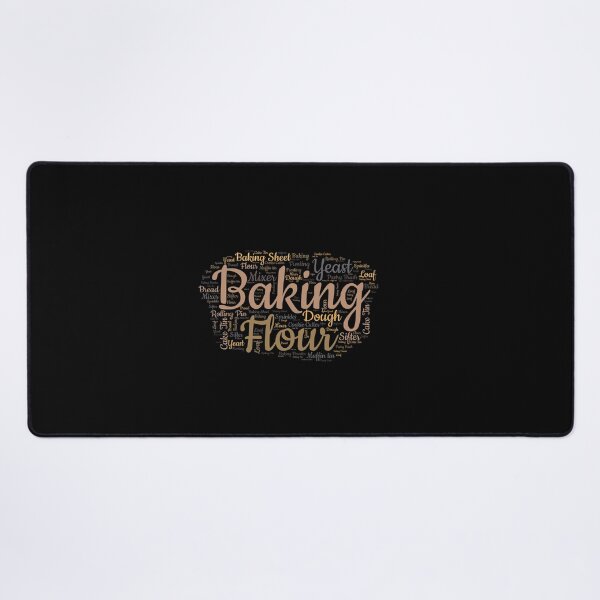 Item preview, A baking word cloud with related text, typography inside a chefs hat designed and sold by Gerald Waters.