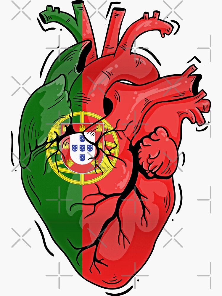Sticker for Sale avec l'œuvre « coeur drapeau du Portugal - cadeau