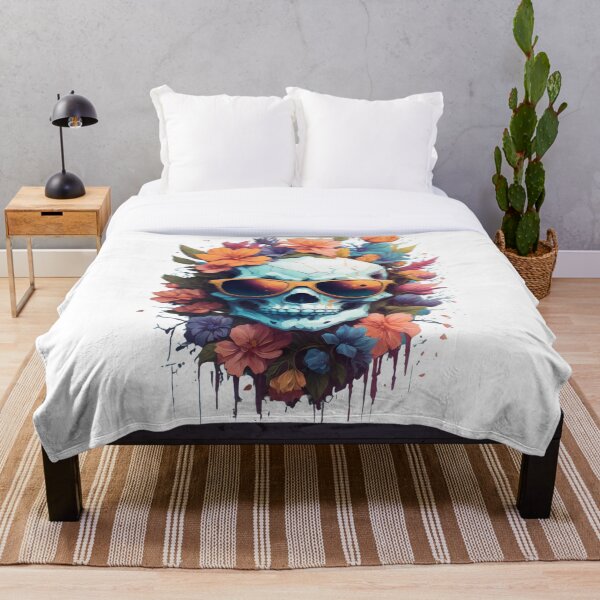 Item preview, Skull surrounded by flowers designed and sold by Mo-rx.
