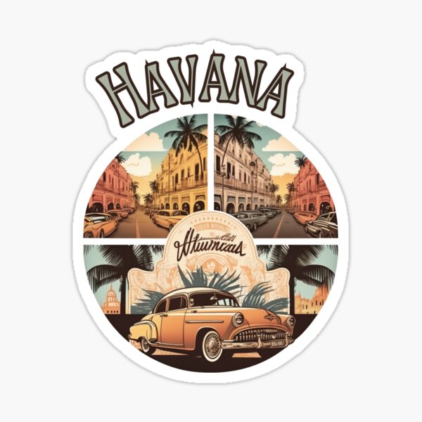 Item preview, Havana Cuba Street Art - Retro Vintage  designed and sold by stickercuffs.