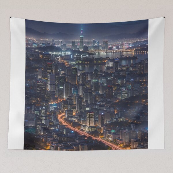 Item preview, Seoul City South Korea at Night Skyline designed and sold by Places On Earth.