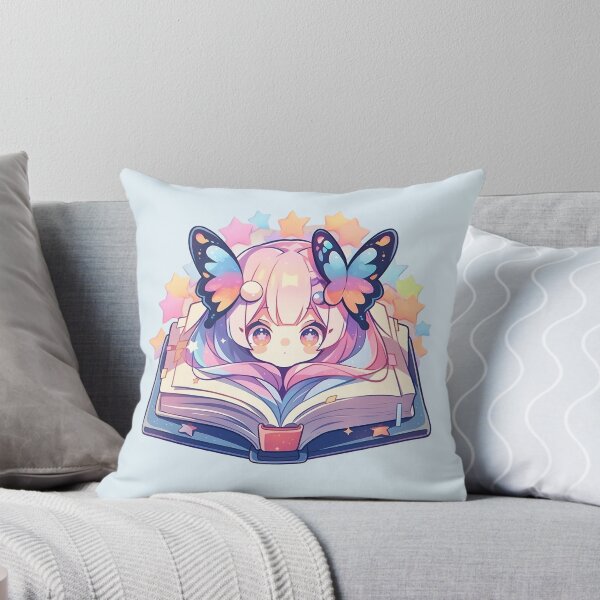 Item preview, Cute anime girl with book designed and sold by CyprianCrafts.
